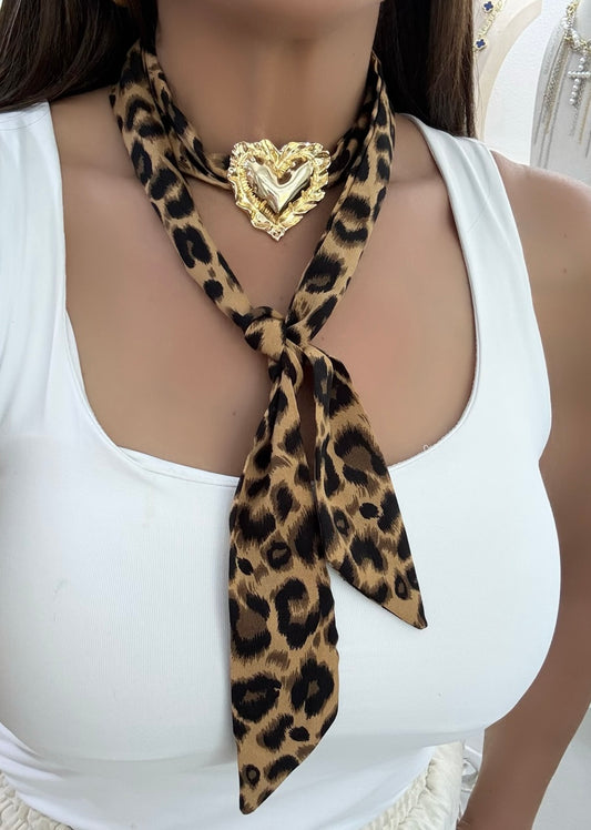Heart print necklace